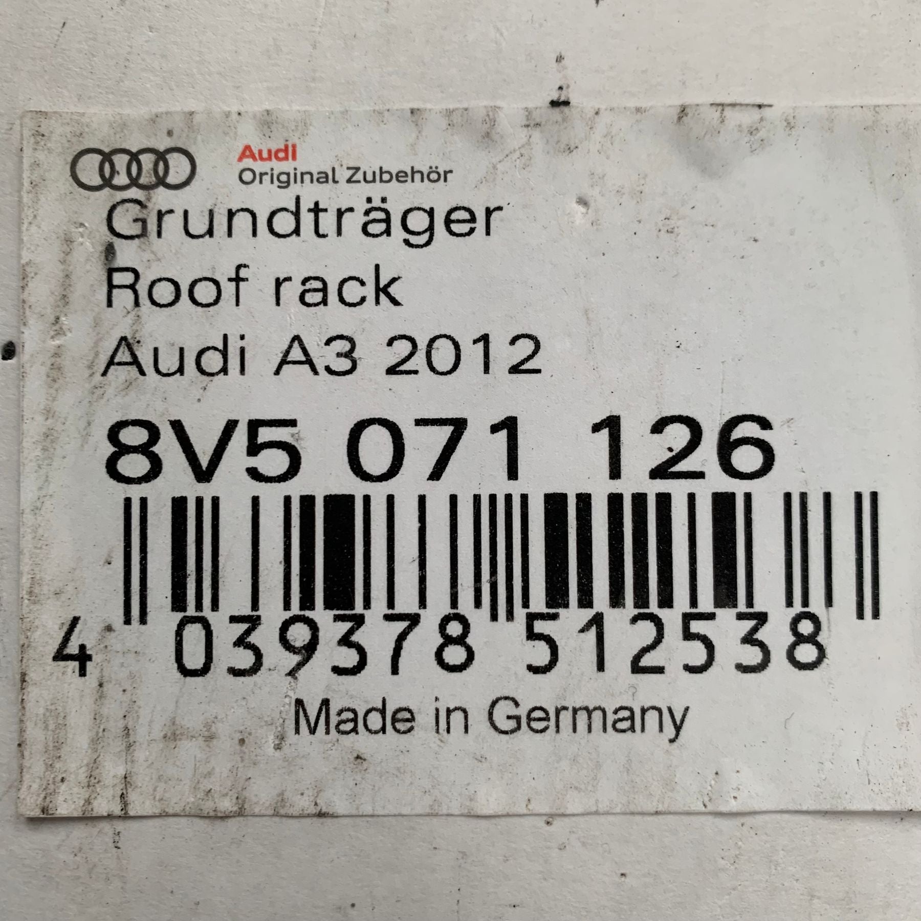 Audi 8V5071126 Roof Rack – Genuine Direct